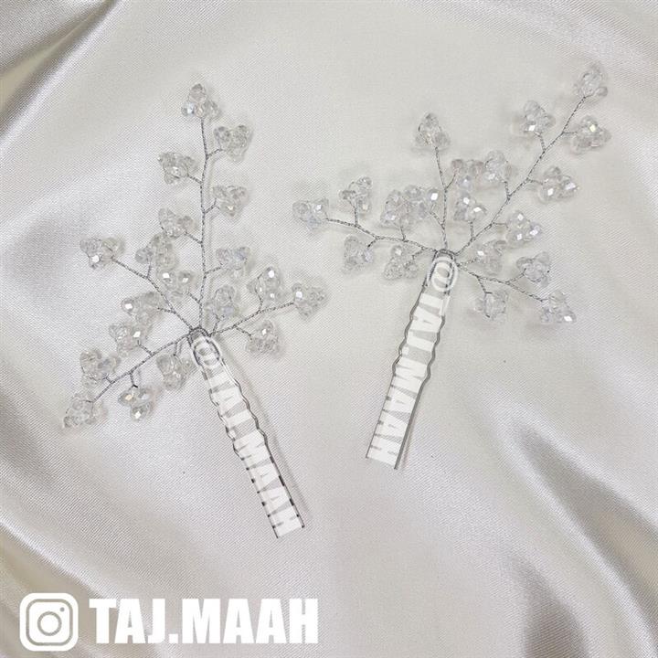 سنجاق شینیون کریستال و نقره ای مدل ریسه(2عددی) DornaN تاج ماه و ماه فام